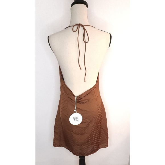 NWT Princess Polly Lenny Mini Dress Brown Polka Dot Sexy Size 8 - Picture 5 of 13